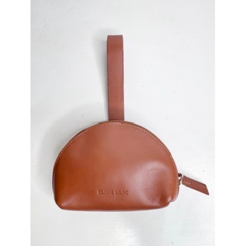 Spanish Leather Wristlet Clutch - BLAME LILAC-  Congac